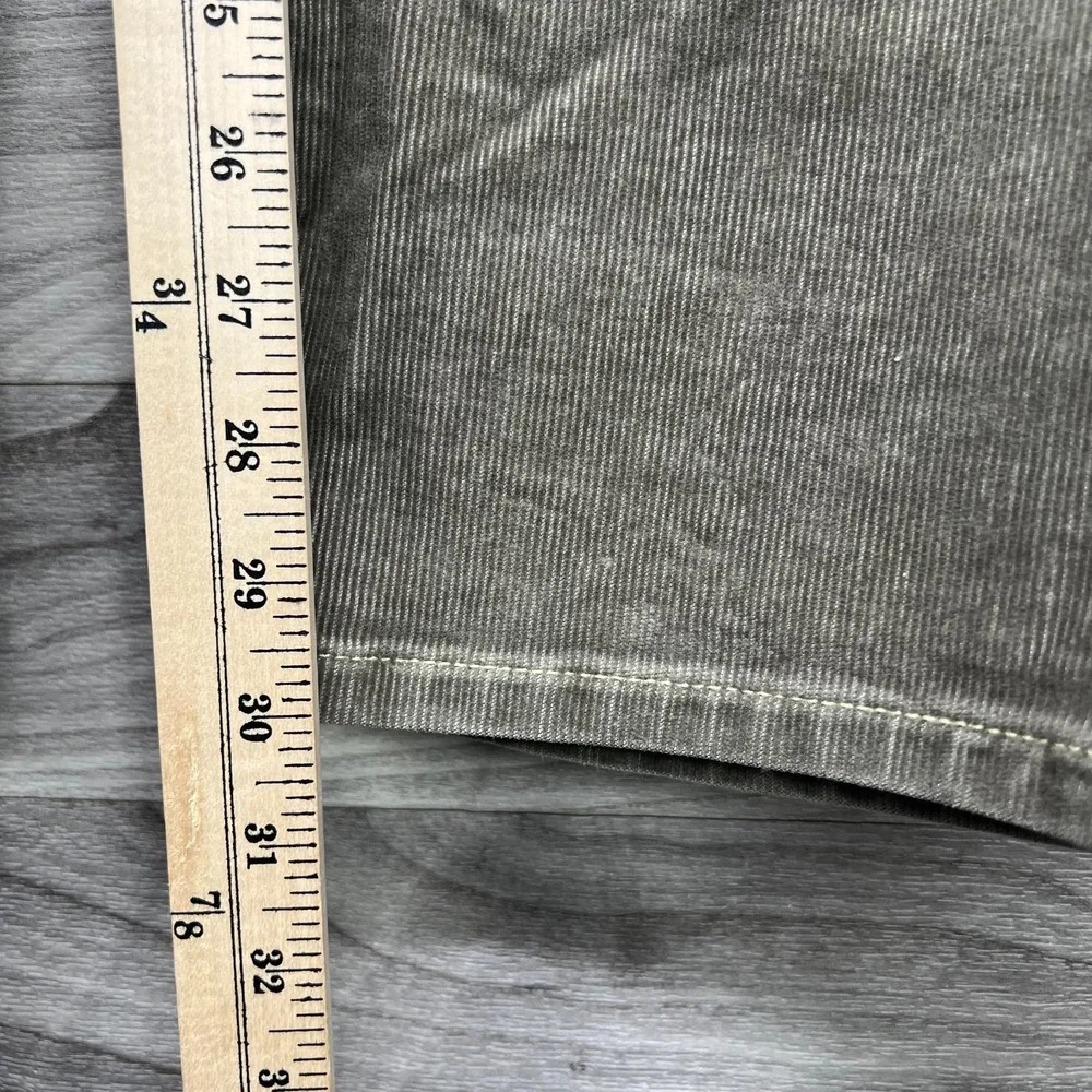 Mossimo Corduroy Pants Womens Size 13 Green Flare Leg Five Pocket Stretch Preppy